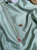 Simple AD Pendant Chain with Earrings in 3 Colors (Price for Each)