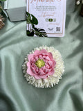 Real Look alike Foam Handmade Malli Pink Lotus Center Hair Clips