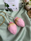 Real Look alike Foam Handmade Pink Lotus Buds Kunjalam and Malli Lotus Center Hair Clip Combo