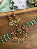 Antique Kemp Lakshmi Pearl Choker with Earrings