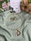 Diamond Look Alike Hasli Necklace with Earrings