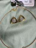 Diamond Look Alike Hasli Necklace with Earrings