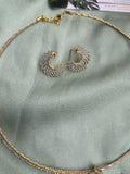Diamond Look Alike Hasli Necklace with Earrings