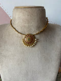 Pearl Kemp Pendant Hasli Necklace with Earrings
