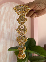 Kemp Jadau White & Golden Beads Jada Billa (Hair Accessory)
