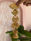 Kemp Jadau White & Golden Beads Jada Billa (Hair Accessory)