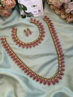 Pure Kemp Brass Lakshmi Short and Long Mango Necklace with Earrings