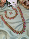 Pure Kemp Brass Lakshmi Short and Long Mango Necklace with Earrings