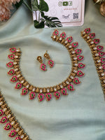 Pure Kemp Brass Lakshmi Short and Long Mango Necklace with Earrings