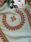 Pure Kemp Brass Lakshmi Short and Long Mango Necklace with Earrings
