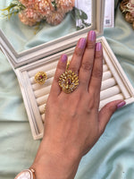 Antique Peacock Free Size Ring
