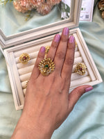Antique Peacock Free Size Ring