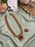 Carved Lion Stone Coin Haram with Earrings
