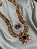 Carved Lion Stone Coin Haram with Earrings