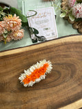Real Look alike Foam Handmade Malli White and Orange Shade Hair Clip (Price for 1 pc )