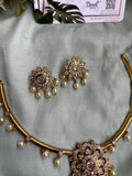 Simple Floral Hasli Necklace with Earrings in 3 Colours