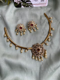 Simple Floral Hasli Necklace with Earrings in 3 Colours