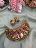 The Vrindavan Melody Krishna Meenakari Choker with Jhumkas