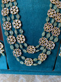 Mossanite Strawberry Beads kundan Mala with Earrings
