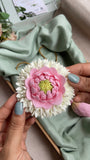 Real Look alike Foam Handmade Pink Lotus Buds Kunjalam and Malli Lotus Center Hair Clip Combo
