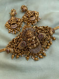 3D Antique Lakshmi Peacock Choker with Balis