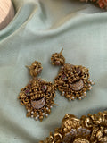3D Antique Lakshmi Peacock Choker with Balis