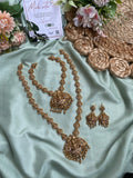 Antique Temple Style Short and Long Lakshmi Haram with Earringss