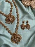 Antique Temple Style Short and Long Lakshmi Haram with Earringss