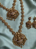 Antique Temple Style Short and Long Lakshmi Haram with Earringss