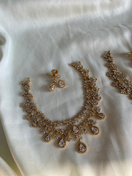 Diamond look necklace deals
