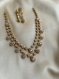 2 Layered Necklace with earrings in 2 colours