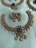 Victorian mossonite Necklace with earrings in 3 colours