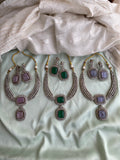 Zirconium AD necklace with earrings