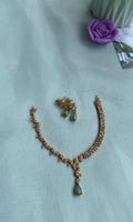Simple Leaf turquoise necklace with earrings