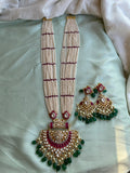 Pearl Jadau Haram with earrings