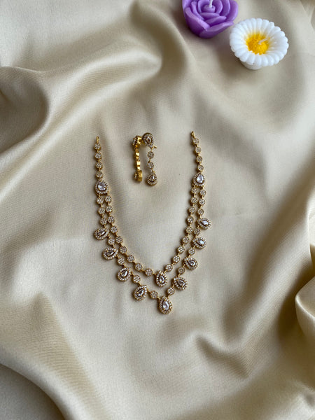 2 Layered Necklace with earrings Daivik.in