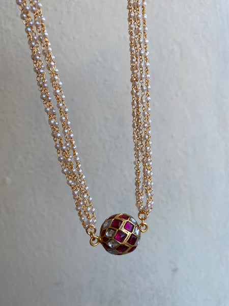 Ball Pendant with Pearl chain