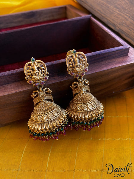 Antique Polish Temple Jhumkas –