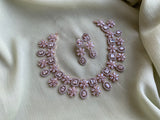 Bridal zirconium choker necklace with earrings