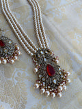 Pearl Victorian Haram with earrings in 2 colours
