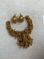 Antique 3D Design Bridal Necklace with Jhumkas