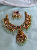Pure Kemp Brass Lakshmi Necklace with earrings