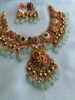 Pure Kemp Brass Lakshmi Necklace with earrings