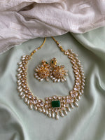 Kundan Brass Necklace with Jhumkas