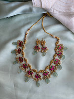 Brass Jadau Necklace with earrings