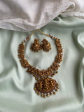 Antique Gold Lakshmi Necklace with earrings