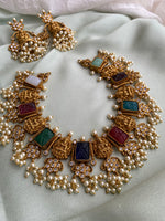 Lakshmi Kemp Brass Necklace with Jhumkas