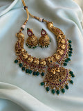 Heavy bridal Nagasi Necklace with earrings