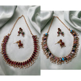 2 Sided Oval Necklace with 2 pair of Earrings