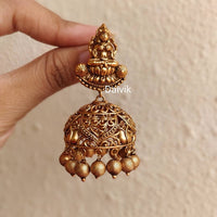 Lakshmi jhumkas with pearl hangings